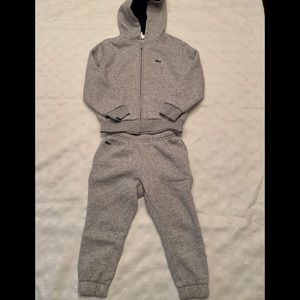 Lacoste boys toddler tracksuit 2 pc hoodie and sweatpants